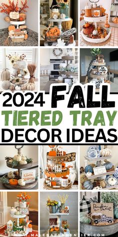 fall tiered tray decor ideas Fall 3 Tier Tray Decor, Fall Tray Decorating Ideas, Hobby Lobby Fall Decor Ideas, Fall Indoor Decor Ideas, Hobby Lobby Fall Decor