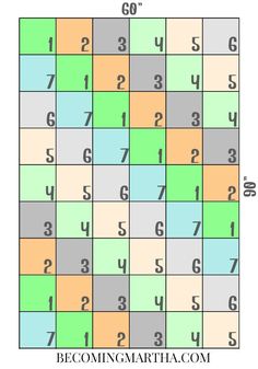 the square with numbers in it and an area for each number to be divided into