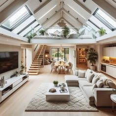 a living room filled with furniture and a flat screen tv