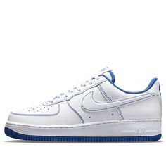 White Sneakers With Contrast Stitching For Sports, White Low-top Sneakers With Contrast Stitching, Low-top Sneakers With Contrast Stitching For Streetwear, White Casual Sneakers With Contrast Stitching, Casual White Sneakers With Contrast Stitching, Nike Air Force 1 07, Shoe Inspo, Nike Air Force 1, Contrast Stitch