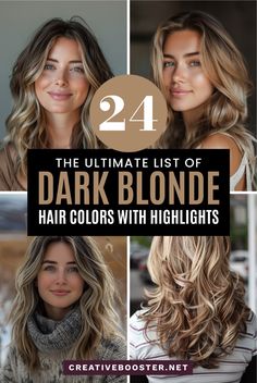 Click for More ➡️ | Save for Later ❤️  Discover the ultimate guide to dark blonde hair with highlights! Whether you’re a brunette looking for a subtle change or a blonde aiming to add dimension, our list of 24 stunning styles will inspire your next salon visit.   From caramel honey lowlights to bold platinum tips, these trendy ideas are perfect for every season and style preference. Don't miss out on transforming your look with these beautiful, eye-catching highlights! Brownish Hair With Blonde Highlights, Dark Blonde For Winter, Dark Blonde Color Melt, Blond To Brunette Transformation, Blonde To Bronze, Blonde Highlights In Light Brown Hair, Blonde With Brown Lowlights Caramel, Fall 2024 Hair Color Trends Blonde, Carmel Highlights Dirty Blonde Hair