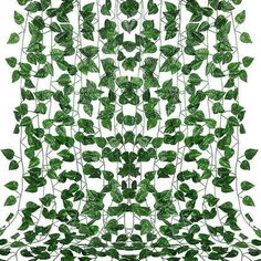 a drawing of green leaves on a white background