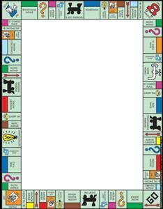 a monopoly board game frame with the words monopoly written in different languages and numbers on it