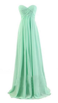 Long Strapless A-Line Bridesmaid Dress Chiffon Empire Waist Bridesmaid Dress, Chiffon Dress With Pleated Bodice For Prom, Floor-length Strapless Bridesmaid Dress For Spring, Green Strapless Bridesmaid Dress With Sweetheart Neckline, Bridesmaid Maxi Dress With Empire Waist For Prom Season, Green Strapless Sweetheart Neckline Bridesmaid Dress, Spring Floor-length Strapless Bridesmaid Dress, Spring Floor-length Strapless Dress For Bridesmaids, Green Strapless Dress With Sweetheart Neckline For Prom