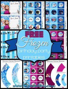 free frozen birthday party printables for the kids to use on their ice theme