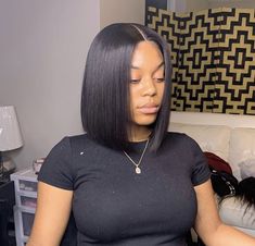 Straight Bob Hairstyles For Black Women, Long Bob Hairstyles Black Women, Long Bob Black Women, Quick Curls, Bob Black, Peruvian Straight Hair, Stylish Short Hair, Penteado Cabelo Curto, Short Bob Wigs