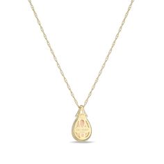 Make a glamorous statement with this stunning lab-created opal and white sapphire pendant. Sterling silver with 18K gold plate. The pendant showcases a 9.0 x 6.0mm pear-shaped white lab-created opal. White lab-created sapphires border the opal and form the triangular bail. 18.0-inch rope chain; spring-ring clasp. Teardrop Gold Jewelry With Diamond Accents, Gold Teardrop Jewelry With Diamond Accents, Gold Jewelry With Diamond Accents And Teardrop Shape, Elegant Opal Necklace With Pearl Pendant, Gold Pear-shaped Jewelry With Pearl Pendant, Elegant Teardrop Opal Necklaces, Elegant Teardrop Opal Necklace, Yellow Gold Opal Teardrop Pendant Necklace, Opal Jewelry With Diamond Accents As A Gift