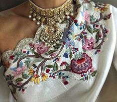 Dabka Border Embroidery, Designer Chanderi Embroidered Top With Intricate Embroidery, Parsi Work Embroidery Kurti, Dabka Work Embroidery Border, Parsi Gara Embroidery, East Asian Fashion, Draping Fashion, Womens Trendy Dresses, Fashion Terms