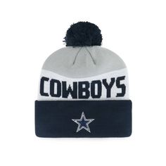 NFL Dallas Cowboys Margin Knit Hat Casual Winter Beanie For Fan Gear, Black Winter Hat For Fan Gear, Blue Winter Snapback Hat, Mike Singletary, Stadium Bag, Football Trading Cards, Nfl Dallas Cowboys, Nfl Fans, Scarf Hat