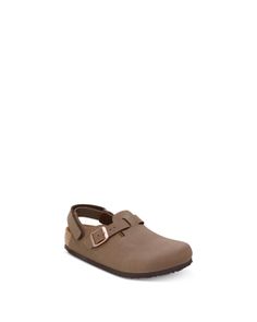 Birkenstock Unisex Tokio Kid Birkibuc Clogs - Toddler, Little Kid Casual Closed Toe Clogs With Buckle Closure, Casual Clogs With Buckle Closure For Outdoor, Synthetic Round Toe Clogs With Buckle Closure, Outdoor Closed Toe Clogs With Buckle Closure, Brown Synthetic Clogs With Buckle Closure, Brown Non-slip Clogs For Outdoor, Brown Round Toe Clogs For Outdoor, Brown Non-slip Closed Toe Clogs, Brown Leather Non-slip Clogs