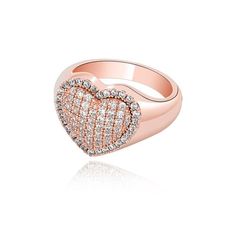 Iced out heart design statement ring with AAA cubic zirconia pave inlay. A stunning piece that really shines! Available in rose gold, gold, and silver colors. Details Item Type: Fashion Rings Metal Type: Copper+Gold Plated Size: 15mm*23mm Main Stone: AAA Cubic Zirconia Accessory Stone: AAA Cubic Zirconia Rock Rings, Diamond Ice, Diamond Heart Ring, Heart Shaped Rings, Pave Ring, Copper Rings, Delicate Jewelry, Cz Ring, Cz Diamond