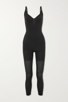 SKIMS' 'Seamless Sculpt Catsuit' is made from stretchy jersey with targeted compression panels to help you create a more streamlined shape under long dresses or pants. It's stitched at the front to add definition to the bust area and has adjustable straps for a secure fit. Black Compression Bodysuit With Built-in Bra, Compressive Lined Shapewear, Compressive Elastane Shapewear With Lined Body, Black Fitted Shapewear Unitard, Full Length Compression Unitard, Elegant Fitted Seamless Shapewear, Black Stretch Smoothing Bodysuit, Elegant Stretch Nylon Bodysuit, Elegant Fitted Seamless Tights