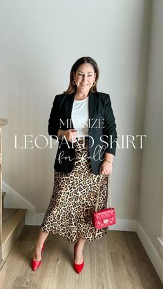 Ryanne Janca | 3 WAYS TO WEAR 👉🏻 Leopard slip skirt but yeah there are only 2 outfits here because I apparently forgot to hit the record button but check... | Instagram Fall Skirt Outfits Casual, Casual Leopard Skirt Outfit, A Line Skirt Outfits Plus Size, How To Wear Leopard Print Skirt, Leopard Print Slip Skirt Outfit, How To Style A Leopard Print Skirt, Leopard Skirt Outfit Work, Leopard Print Skirt Outfit Autumn, Leopard Print Work Outfit