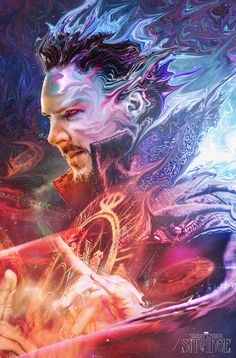 the doctor strange movie poster with an image of a man holding something in his hand