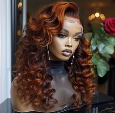 Fall Wigs, Ginger Wigs, Diy Hair Wig, Hairstyles Wigs, Hype Hair, Frontal Wig Hairstyles, Natural Hair Short Cuts, Bold Hair Color, Birthday Hairstyles