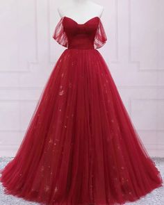 tulle red ball gown evening dress, red ball gown Red Tulle Gown, Pleated Ball Gown, Tube Gown, Floral Print Prom Dress, Junior Formal Dresses, Red Ball Gown, Evening Dress Collection, Evening Dresses Online, Long Evening Dress