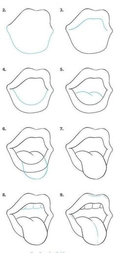 step by step instructions on how to draw lips