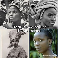 black women with turbans and the caption thank you, we look just like our mothers