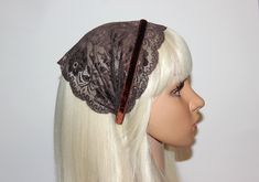 Dark Brown lace headband, Christian head covering, Structured religious head cover,  6.75"inches adjustable, plastic free hairband The headband measures [17.5cm]   7"inches Extremely comfortable: this headband does not give headaches, is perfectly finished with my special technique that makes sure nothing irritate your head. Very beautiful, comfy and easy to wear all day! Professional sewing with a professional finish! * Color- Dark Brown * Materials used - Lace ribbon, metal insert, velvet ribb Lace Headband, Adjustable Brown Headband Headpiece, Bohemian Fitted Headscarf Headband, Adjustable Brown Headband, Lace Hairband, Christian Veils, Christian Head Covering, Chapel Veil, Tie Headband