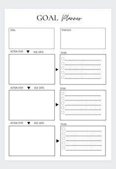 the goal planner is shown in black and white, with arrows pointing to each other