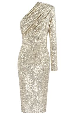 Meet The Moment Silver One Shoulder Pad Sequin Long Sleeve Ruched Midi – Indie XO Silver Outfit, Style Année 70, One Shoulder Prom Dress, One Sleeve Dress, With Tattoo, Bodycon Cocktail Dress, One Shoulder Midi Dress, Gold Sequin Dress, Maxi Cardigan