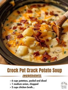 Taastrecipess Quick Soup Recipes, Potato Soup Crock Pot, Chops Recipe, Grandmas Recipes, Delish Recipes, All Recipes, Crock Pot Soup, Ultimate Comfort Food, Easy Soups