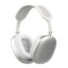 a pair of white headphones on top of each other