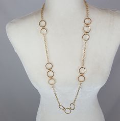 Long Necklace With 3 Inch Extender. It Is A Medium Weight. Includes Fish Hook Circle Earrings. Metal Is Lead & Nickel Free. Urban Boutique, Slider Necklace, Rose Gold Pendant Necklace, Gold Circle Necklace, Necklace Quotes, Wooden Bead Necklaces, Stainless Steel Chain Necklace, Long Beaded Necklace, Earrings Metal