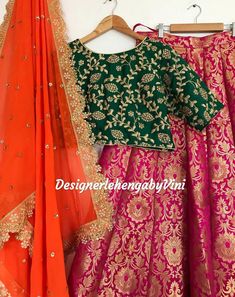 Fully stitched product Perfect for weddings and reception. Fabric details- Top- Intricate embroidery based on chinon Lehenga- Banarasi brocade Dupatta- Sequins on Georgette Can be Customized according to custom measurements. Delivery through FedEx or DHL. Processing time- 8-9 days Lehenga Blouse Designs Pakistani, Banarasi Dress Designs Pakistani, Lehenga Combination Ideas, Pink Lehenga Combination Blouse, Party Lehenga With Resham Embroidery In Brocade, Embroidered Brocade Lehenga, Designer Embroidered Brocade Lehenga, Pink Brocade Saree For Reception, Dark Green Lehenga Combination