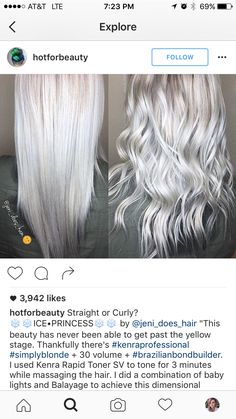 Ice Blond, Hair Formulas, Aliexpress Hair, White Hair Color, Hair Color Formulas, Color Formulas, Silver Hair Color