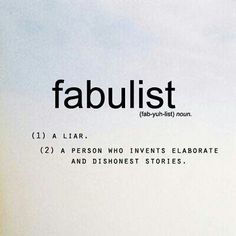 an advertisement for a book called fabulist, which is written in black and white