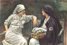 two women sitting next to each other on a bench with one holding the hand of another woman