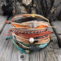 String Friendship Bracelets, Bracelet Pack, Bracelet Ideas, Lava Bead, Bracelets Jewelry