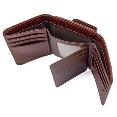 TucciPolo R-8106B Mens Hot Selling High Quality Real Cow Leather Wallet with Coin Pocket Product Description:.100% Guarantee genuine - excellent cow leather.Size approximately 8cm W x 11cm L (3" W x 4.5" L).Color : Bright brown.Weight: 0.09KG .Inside 9 card slots, 1 bill compartments, 2 id windows, 3 secret pockets and 1 coin pocket Business Leather Trifold Wallet With Card Slots, Leather Trifold Business Wallet, Business Leather Trifold Wallet, Brown Leather Trifold Wallet With Smooth Grain, Brown Leather-lined Trifold Wallet, Leather Trifold Wallet For Business, Brown Leather Trifold Wallet With Leather Lining, Brown Trifold Wallet For Business, Leather Trifold Wallet With Leather Lining For Business