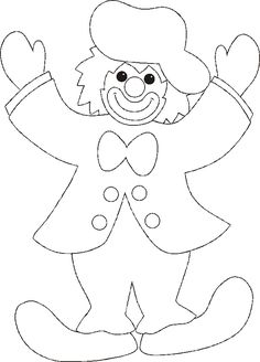 a drawing of a clown with his arms out and hands in the shape of a heart