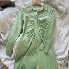 Sage Nasty Gal Dress Never Worn, Brand New. Collared Dress Very Flattering Gilly Hicks Dress, Collared Dress, Collar Dress, Short Dress, Short Dresses, Size 4, Long Sleeve Dress, Brand New, Womens Dresses