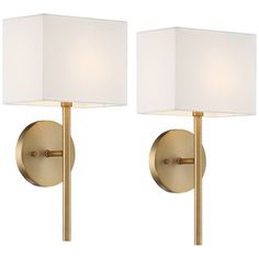 Possini Euro Design Modern Wall Light Sconces Set of 2 Warm Brass Hardwired 8" Fixture Linen Shade for Bedroom Living Room Gold Sconces Living Room, Bedroom Sconces Bedside, Bedroom Wall Sconces, Wall Light Sconces, Piano Wall, Gold Sconces, Sconces Living Room, Wall Sconces Bedroom, Sconces Bedroom