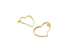 Flirt Earrings - Hey Harper - the original waterproof jewelry brand Trendy Heart-shaped Yellow Gold Earrings, Elegant Open Heart Earrings For Everyday, Modern Earrings For Valentine's Day Anniversary, Trendy Single Earring For Anniversary, Trendy Solo Earring For Anniversary, Trendy Gold Open Heart Earrings, Modern Earrings For Anniversary On Valentine's Day, Modern Anniversary Earrings For Valentine's Day, Gold Open Heart Earrings For Pierced Ears