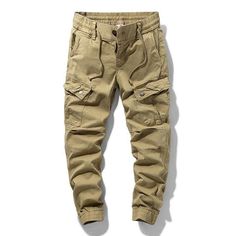 Buy online Cargo Military Style Elasticity Pants- FREE SHIPPING worldwide Winter Cargo Pants, Military Pant, Slim Fit Joggers, Military Pants, Work Trousers, Cotton Trousers, Mens Cargo, Cargo Joggers, Tailored Design