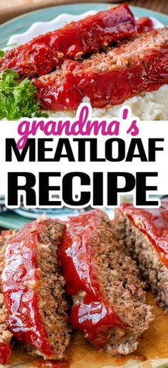 the meatloaf recipe has been made with ground beef and marinara sauce on top