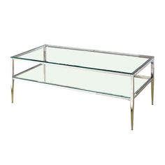 Coffee Table with Rectangular Glass Top and Tapered Legs, Silver and Clear By Casagear Home Glass And Metal Coffee Table, Rectangular Glass Coffee Table, Coffee Table Frame, Stylish Coffee Table, C Table, Contemporary Coffee Table, Coffee Tables For Sale, Glass Top Coffee Table, Mirror With Shelf