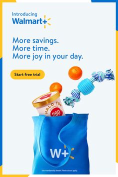 an advertisement for walmart with oranges and other items in the bag on it