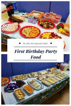 the first birthday party food table is ready to be eaten