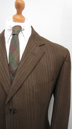 1960's Crombie wool suit in brown check from www.froggywentcourting.co.uk Japanese Suit, Brown Suits, Vintage Suits, Vintage Belts, Wool Suit, Suit Jacket, Fall Outfits, Blazer