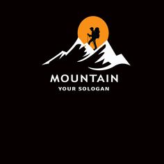 the mountain logo is shown on a black background