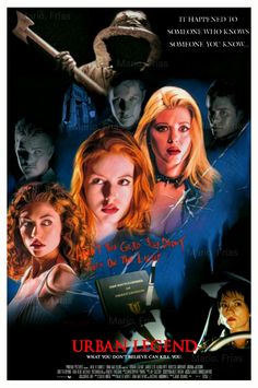 the movie poster for urban legend starring actors from left to right, michael j stewart, elizabeth