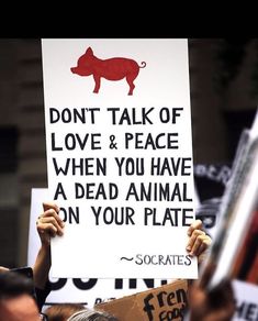 people holding up signs and placares during a protest against the animal rights act