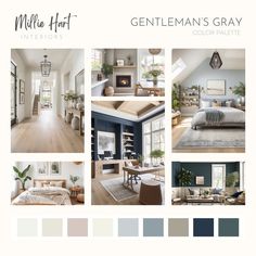 the interior color scheme for a bedroom and living room