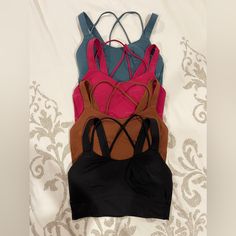 Lululemon Longline Cloud Bras Size 4. Very Gentle Worn, In Great Condition! Doing A Bundle Deal But If You Want One In Particular Please Comment. They Are Originally $68 Each But Selling For $38each. $152 For 4. Lulu Lemon, Sports Bras, Long A Line, Bra Sizes, Women's Intimates, Lululemon Athletica, Black And Brown, Sports Bra, Lemon