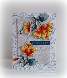 a close up of a card with flowers on it